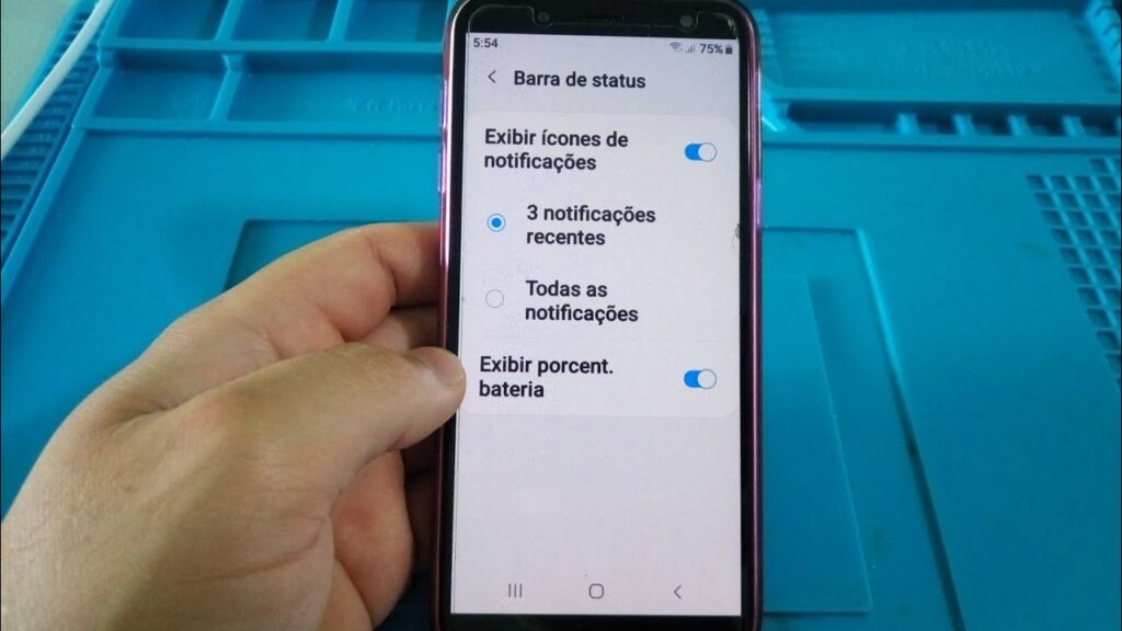 Como exibir a porcentagem da bateria no android o 8 1