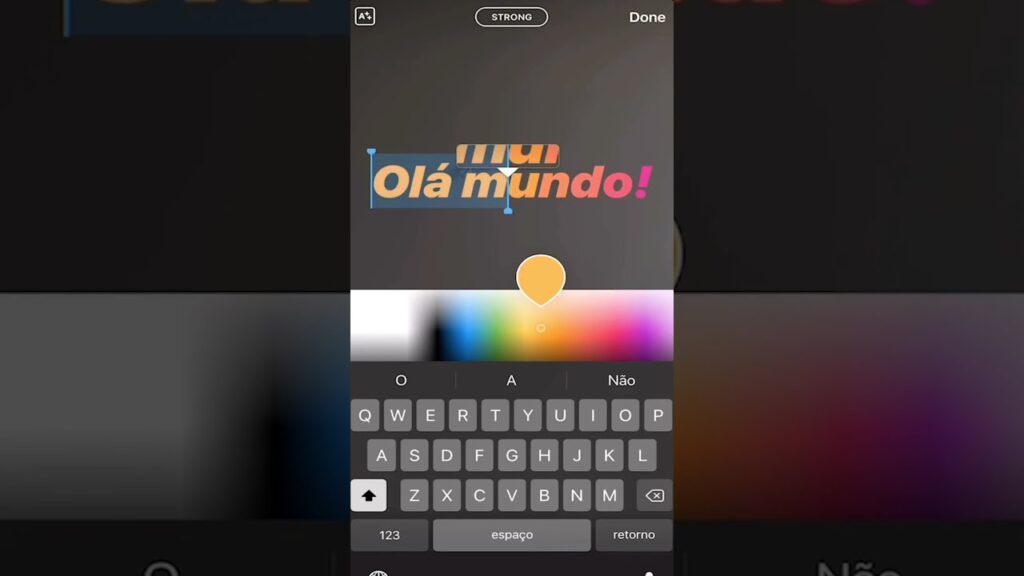 Como criar um efeito de arco iris em textos do instagram stories 1
