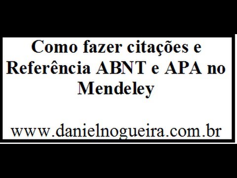 Como fazer citacoes e referencias na abnt no app mendeley 1