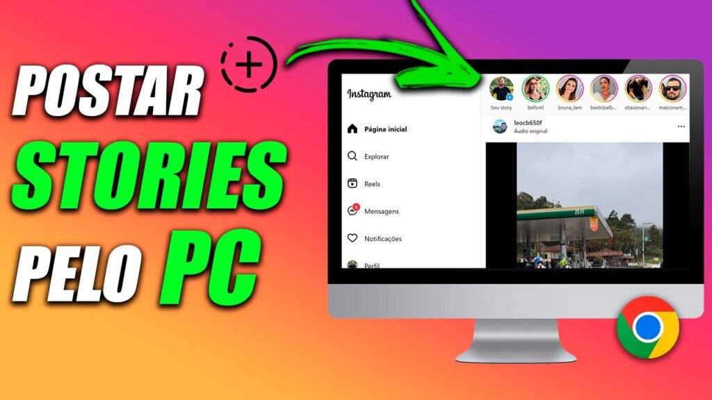Como postar no instagram stories pelo computador 1