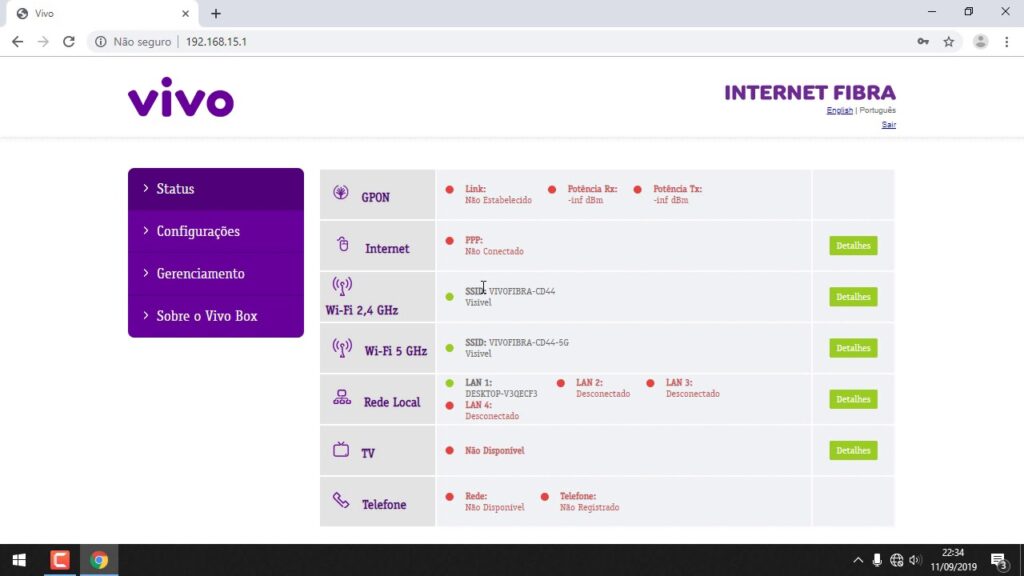 Como mudar o canal do roteador da vivo fibra para melhorar o wi fi 1