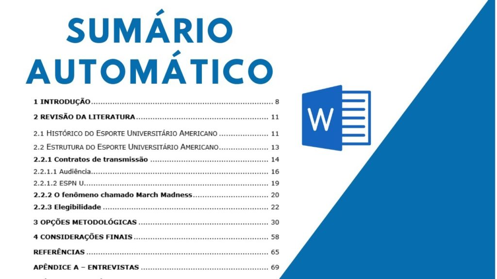 Como criar sumario automatico e indice analitico no microsoft word 1
