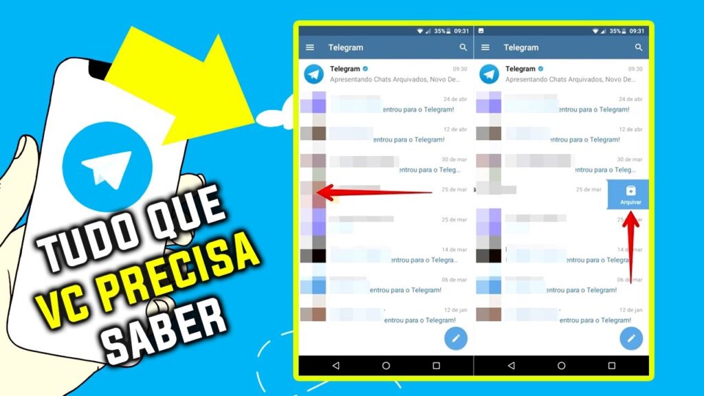 Como arquivar e desarquivar conversas no telegram 1