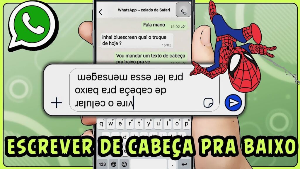 Como escrever de cabeca para baixo no whatsapp 1