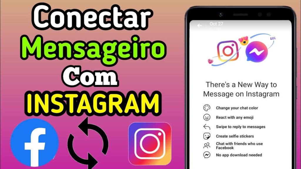 Como se conectar com amigos do instagram pelo facebook messenger 1