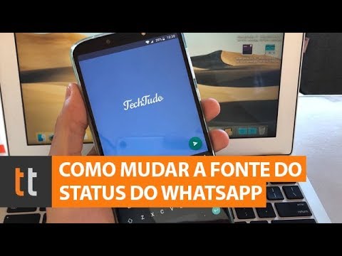 Como mudar a fonte das letras no status do whatsapp 1