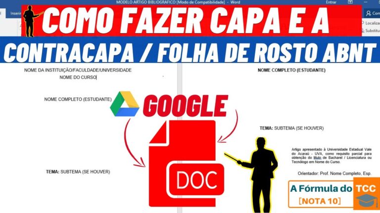 Como fazer capa de trabalho escolar no google docs