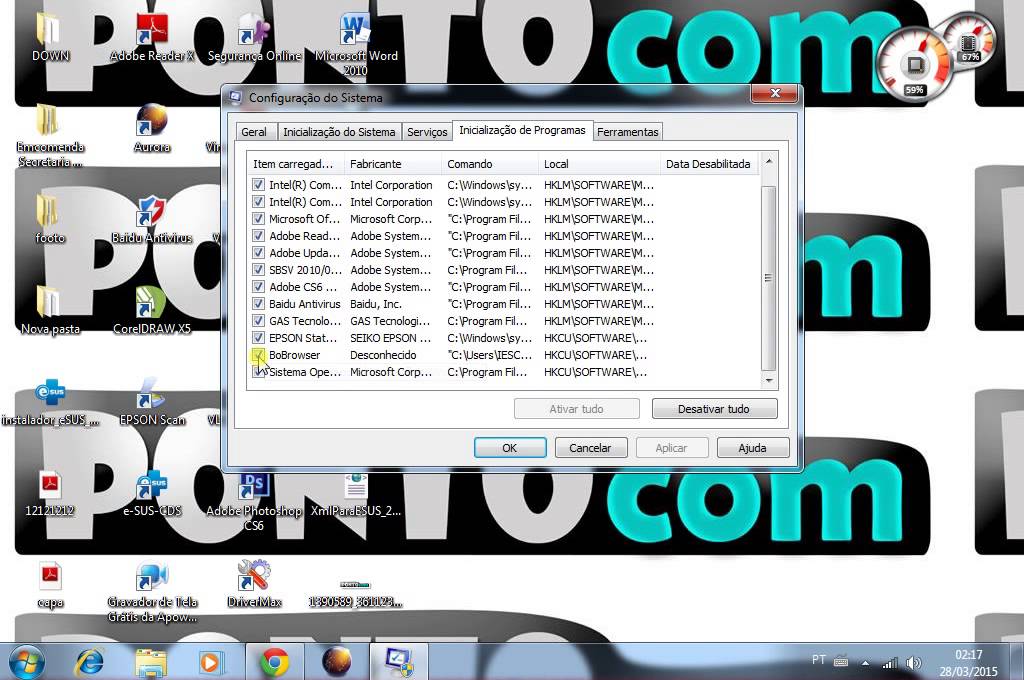 Como desativar programas que iniciam com o windows 7 1