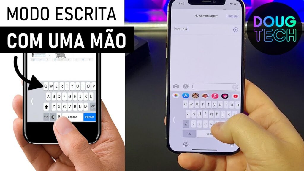 Como usar o teclado gboard com apenas uma mao no iphone 1
