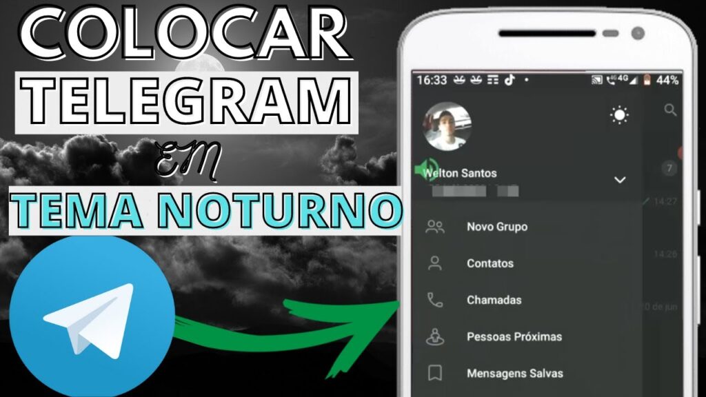 Como ativar o modo noturno no telegram para android 1