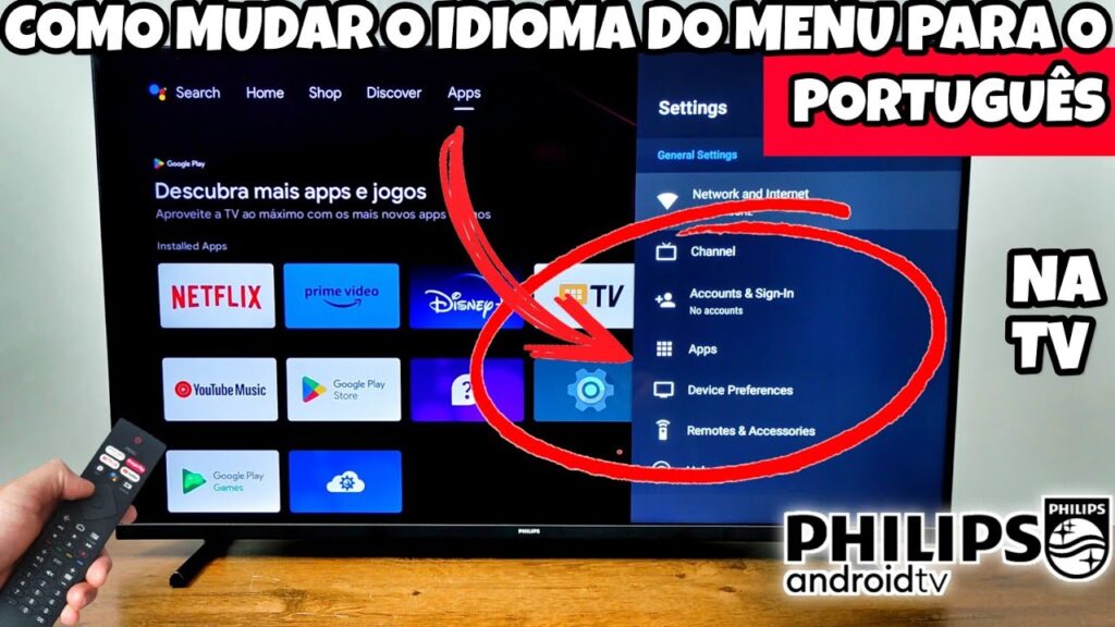 Como mudar o idioma do android tv para portugues 1