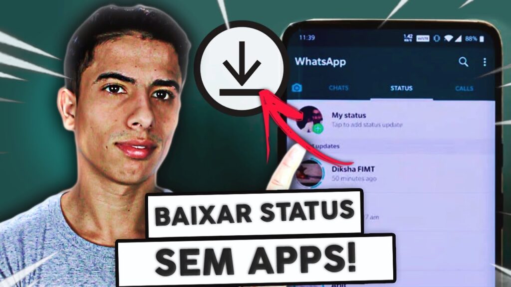 Como baixar e salvar fotos ou videos do status do whatsapp 1
