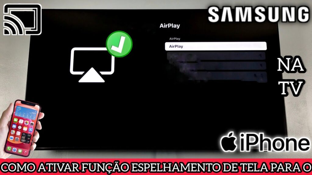 Como espelhar a tela do iphone na smart tv samsung 1