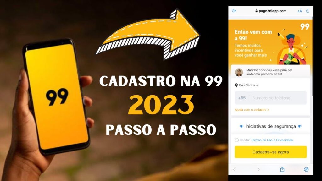 Como fazer cadastro de motorista no 99pop 1
