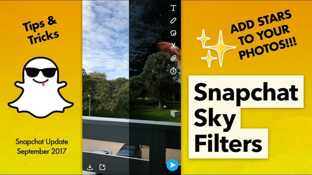 Como usar os filtros de ceu do snapchat 1
