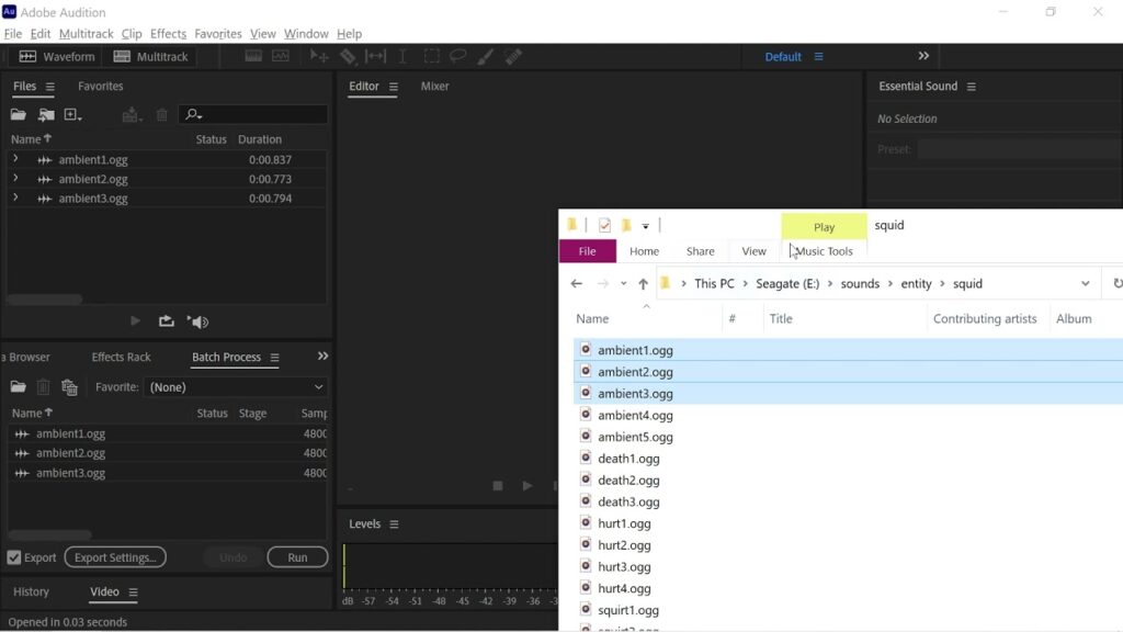 Como converter um arquivo wave para mp3 no adobe audition 1
