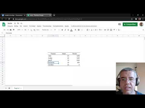 Como usar tabelas no google docs 1