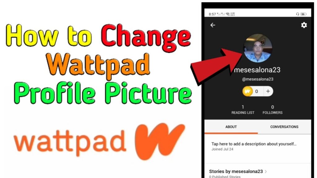 Como alterar dados de perfil no wattpad 1