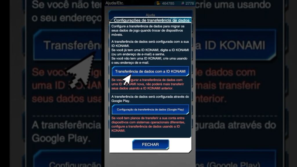 Como transferir sua conta em yu gi oh duel links para android e ios 1