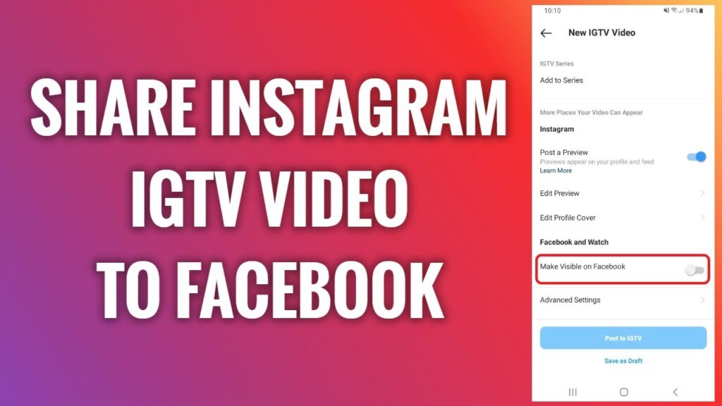 Como compartilhar videos do igtv no facebook 1