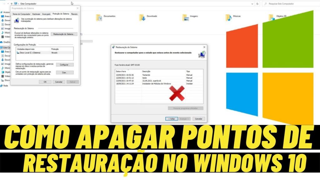 Como excluir pontos de restauracao no windows 10 1