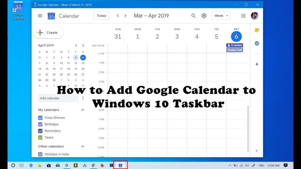 Como adicionar o google calendar desktop no windows 10 1