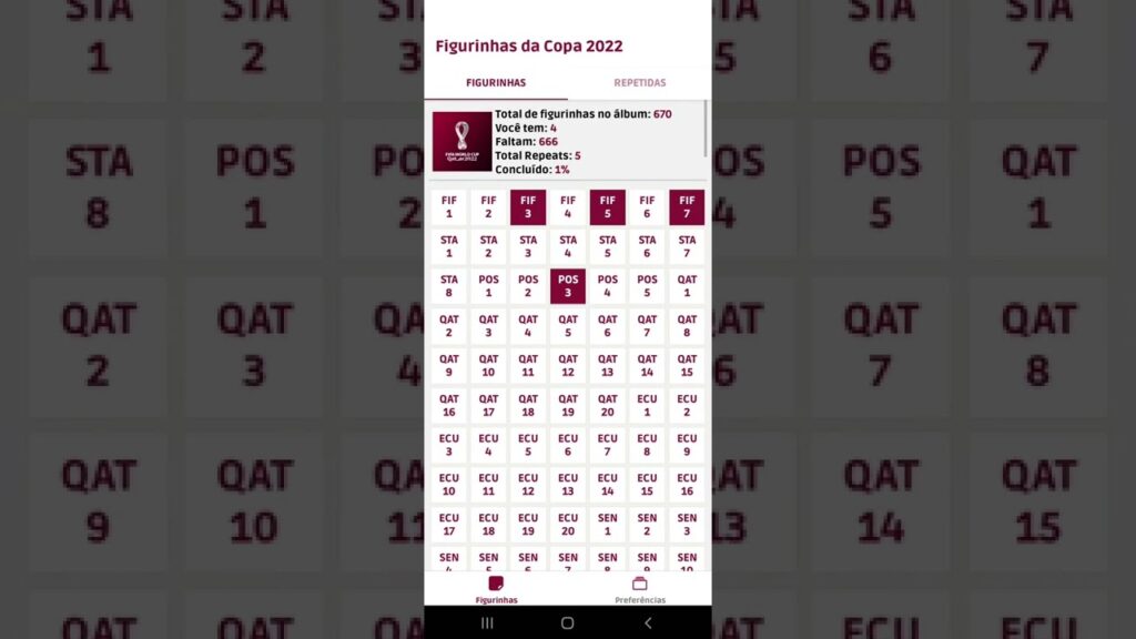 Como usar o app figurinhas para gerenciar o seu album da copa 1