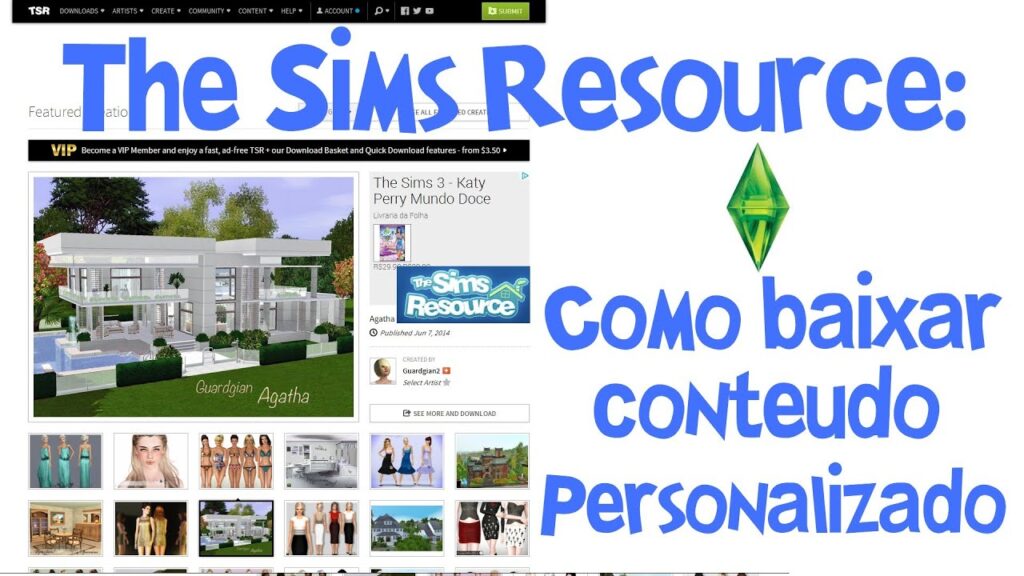 Como fazer download de objetos para sims 2 no sims resource 1