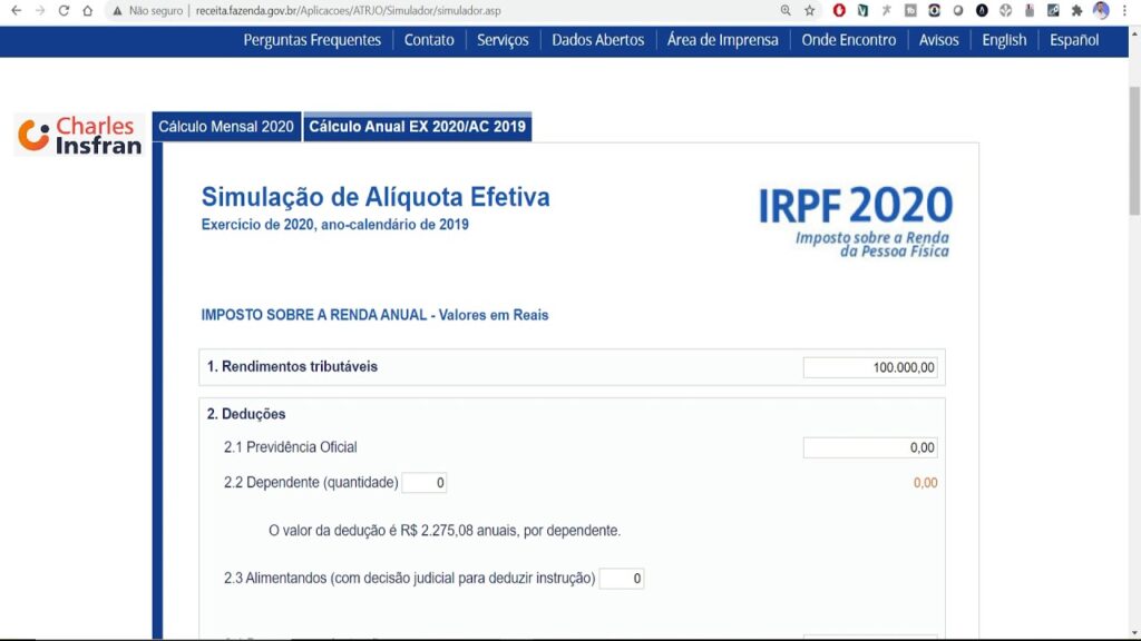 Como calcular imposto mensal ou anual com o app pessoa fisica 1