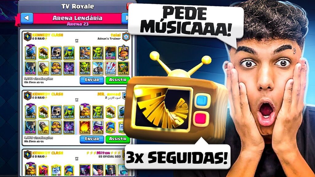 Como aparecer na tv royale em clash royale 1