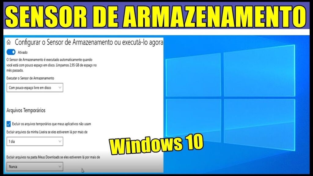 Como liberar espaco no windows 10 com o sensor de armazenamento 1