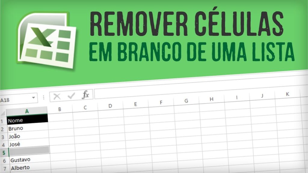 Como deletar celulas em branco no excel 1