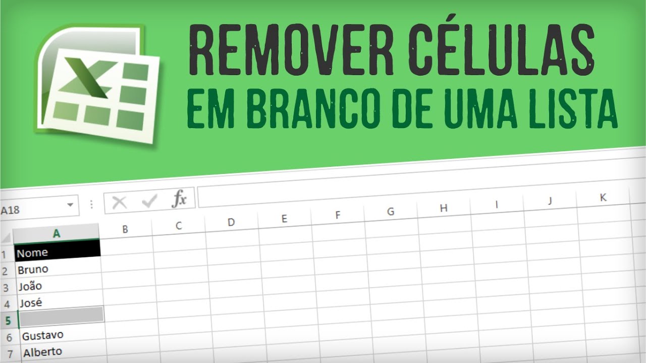 Como deletar celulas em branco no excel 12