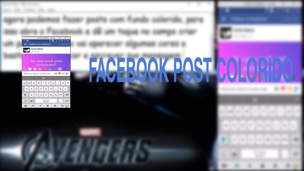 Como fazer um post colorido no facebook pelo celular 1