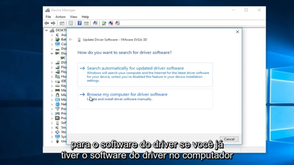 Como forcar atualizacao do driver de video no windows 1