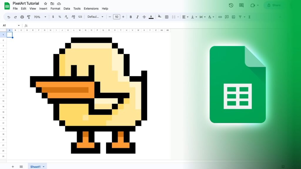 Como fazer pixel art no google planilhas 1