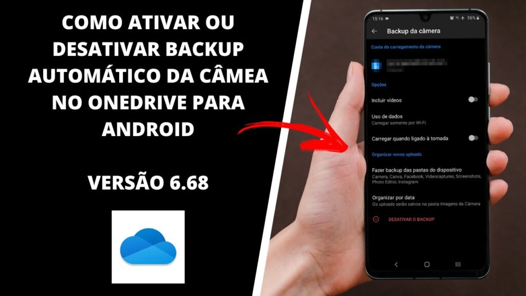 Como configurar o backup de fotos do onedrive para android 1