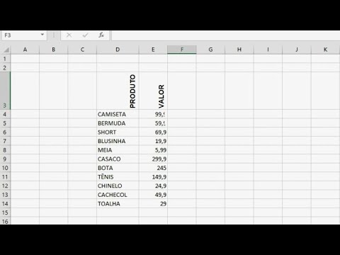 Como rotacionar um texto no excel 1