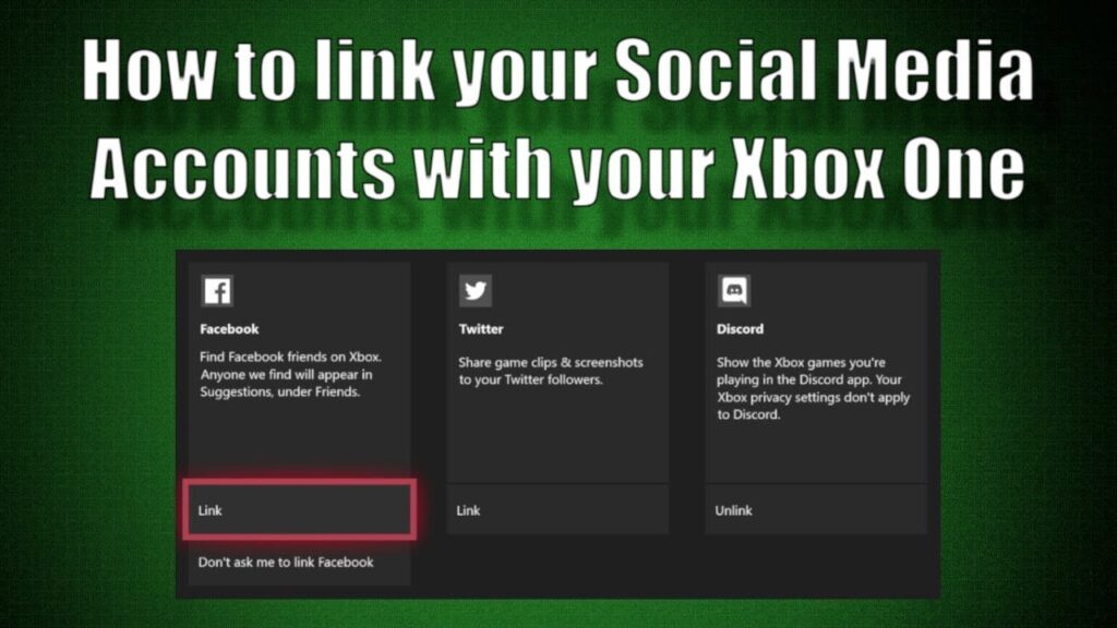 Como conectar contas do facebook e twitter ao xbox one 1