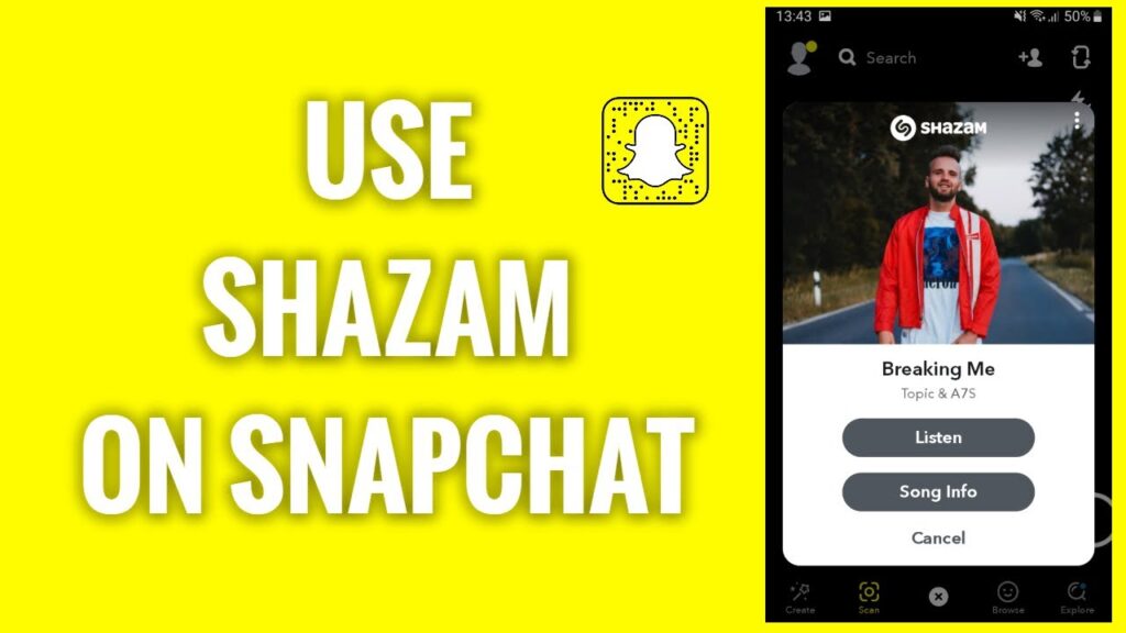 Como descobrir qual musica esta tocando com o shazam no snapchat 1