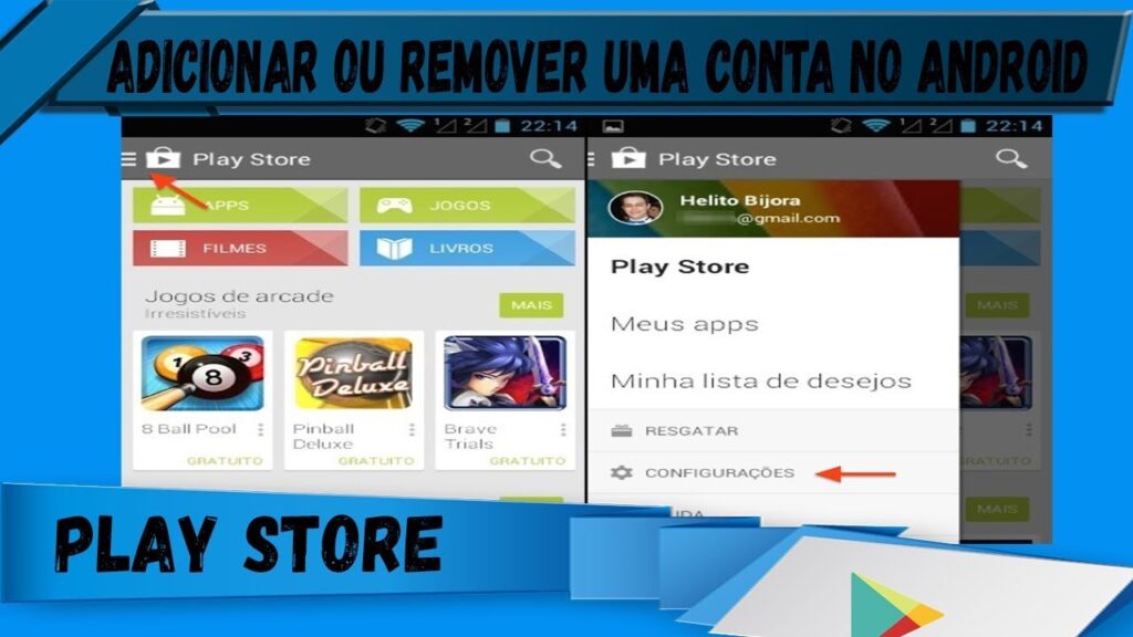 Como sair da conta da google play store pelo celular com android 1