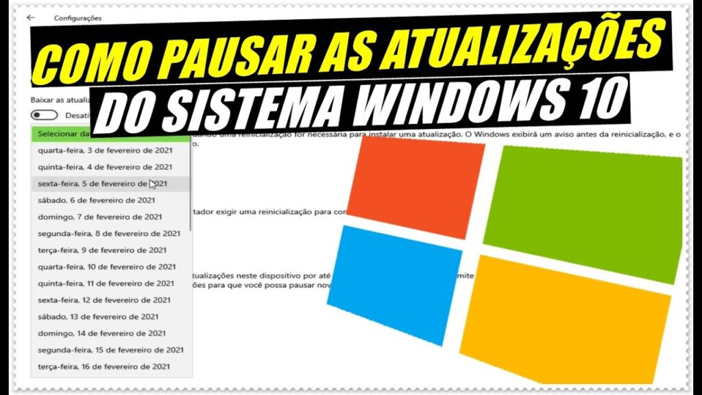 Como pausar e retomar atualizacoes do windows 10 1