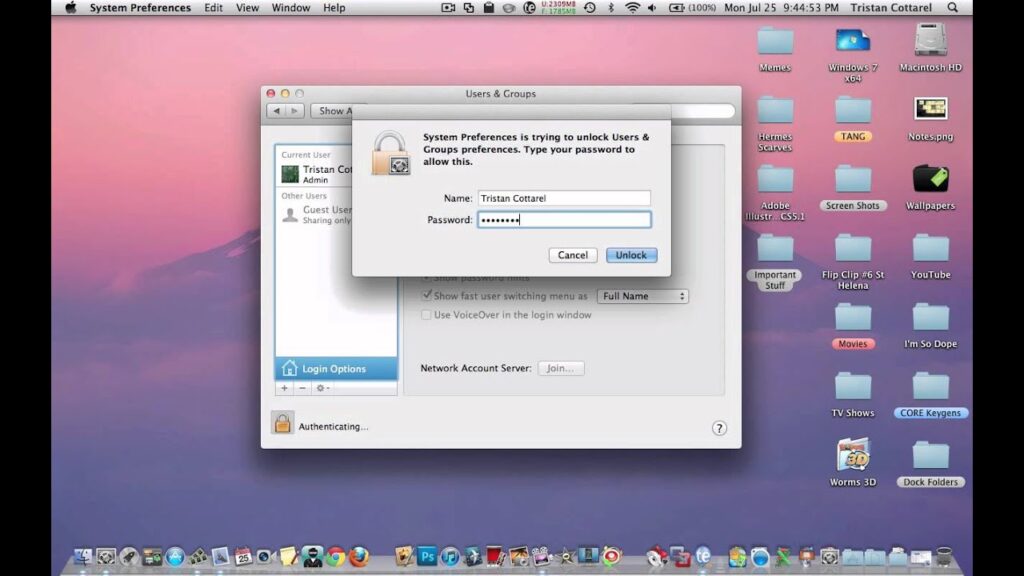 Como remover seu nome da barra de menu do mac os x 1