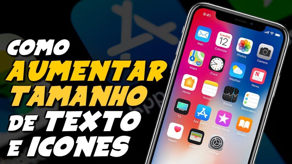 Como aumentar o tamanho do texto e dos icones em um iphone 1