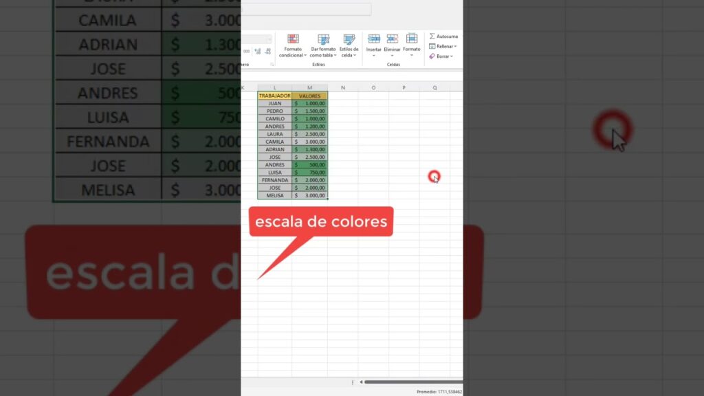 Como aplicar escalas de cor no excel 1