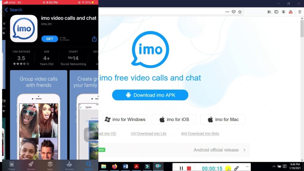 Como usar o app imo e fazer videochamadas gratis 1
