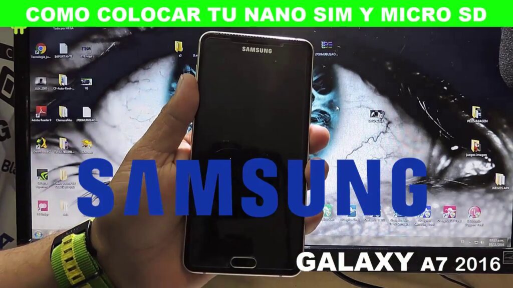 Como colocar o chip no galaxy a7 2016 1