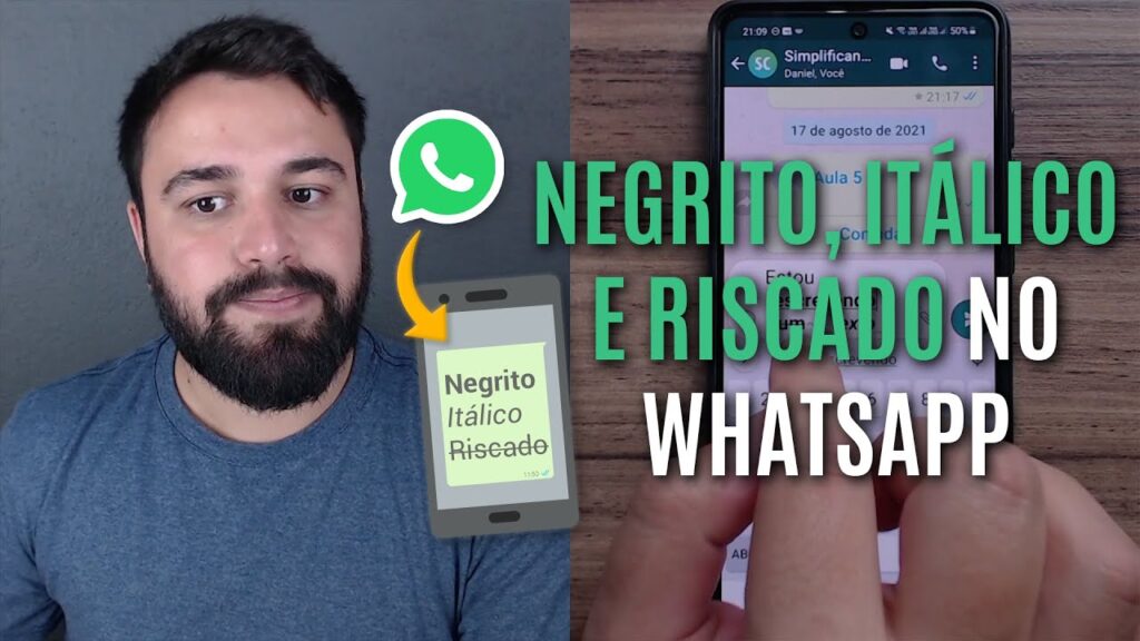 Como configurar texto em negrito e italico no whatsapp do android 1
