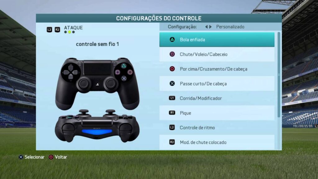 Como configurar o controle em fifa 16 e personalizar comandos no ps4 1