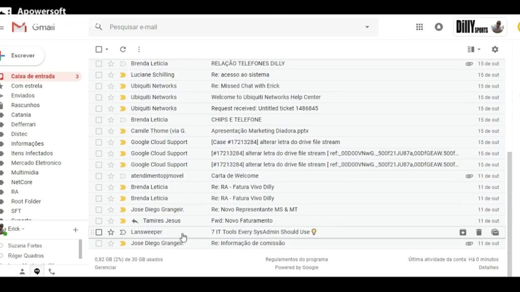 Como acessar o gmail e ver os e mails nao lidos primeiro 1